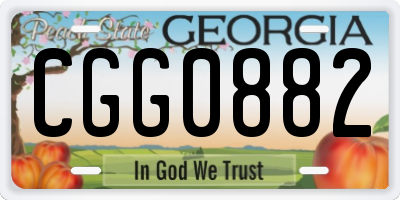 GA license plate CGG0882