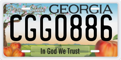 GA license plate CGG0886