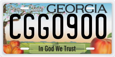 GA license plate CGG0900