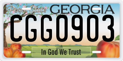 GA license plate CGG0903
