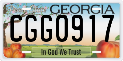 GA license plate CGG0917