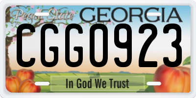 GA license plate CGG0923