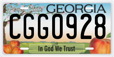 GA license plate CGG0928