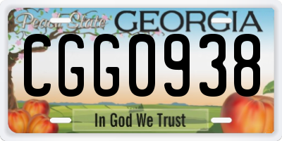 GA license plate CGG0938