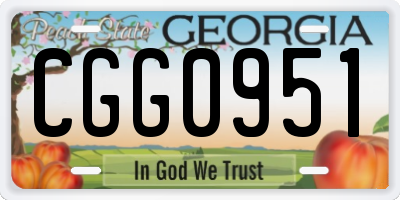 GA license plate CGG0951