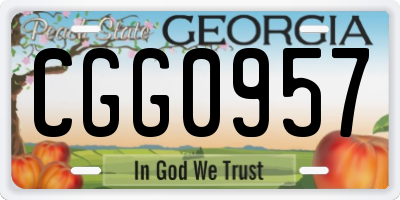 GA license plate CGG0957