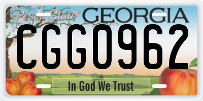 GA license plate CGG0962