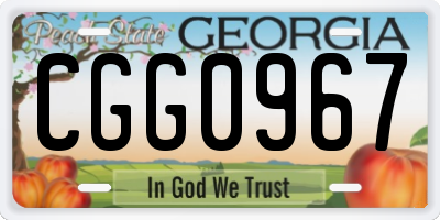 GA license plate CGG0967