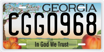 GA license plate CGG0968