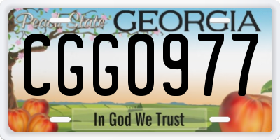 GA license plate CGG0977