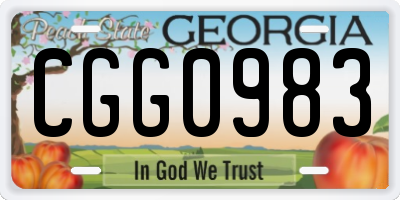 GA license plate CGG0983