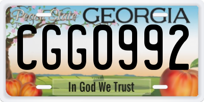 GA license plate CGG0992