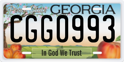 GA license plate CGG0993