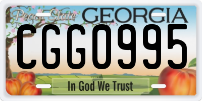 GA license plate CGG0995