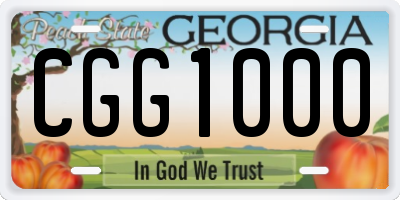 GA license plate CGG1000