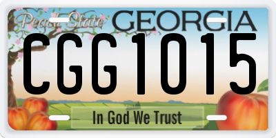 GA license plate CGG1015