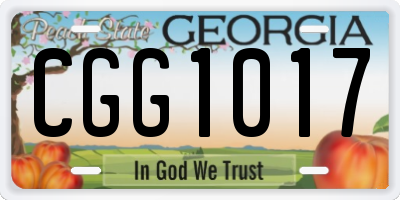 GA license plate CGG1017