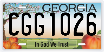 GA license plate CGG1026
