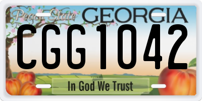 GA license plate CGG1042