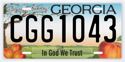 GA license plate CGG1043