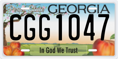 GA license plate CGG1047