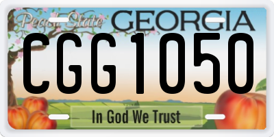 GA license plate CGG1050