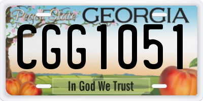 GA license plate CGG1051