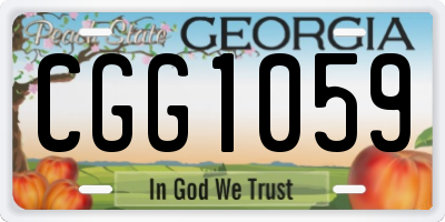 GA license plate CGG1059