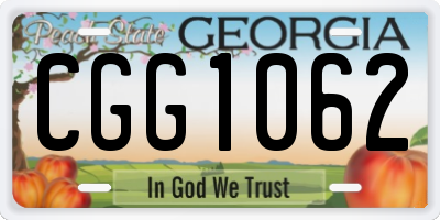 GA license plate CGG1062