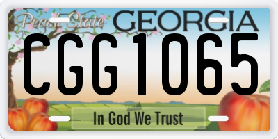GA license plate CGG1065