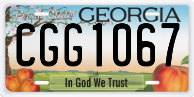 GA license plate CGG1067