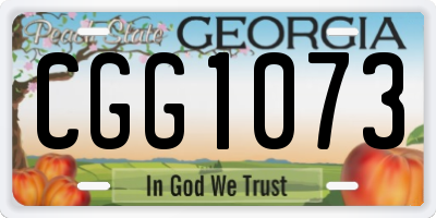 GA license plate CGG1073