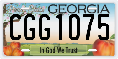 GA license plate CGG1075