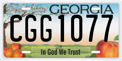 GA license plate CGG1077