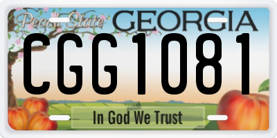 GA license plate CGG1081