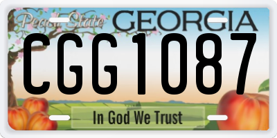 GA license plate CGG1087