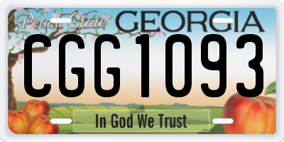 GA license plate CGG1093