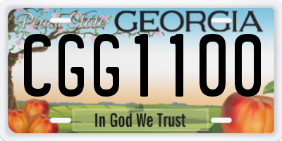 GA license plate CGG1100