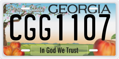 GA license plate CGG1107