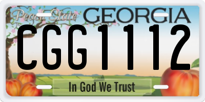 GA license plate CGG1112