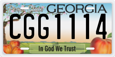 GA license plate CGG1114