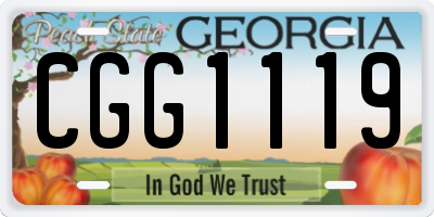 GA license plate CGG1119