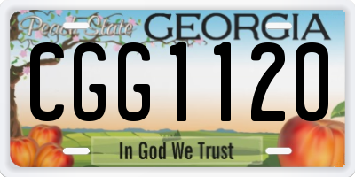 GA license plate CGG1120