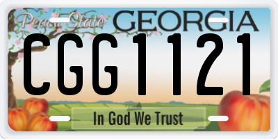 GA license plate CGG1121