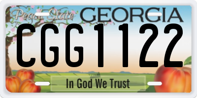 GA license plate CGG1122