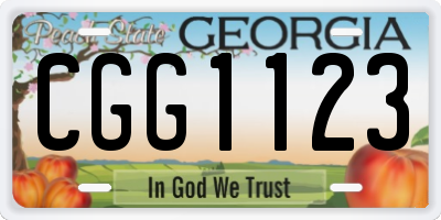 GA license plate CGG1123