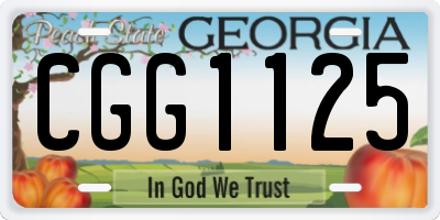 GA license plate CGG1125