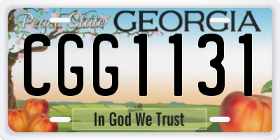 GA license plate CGG1131