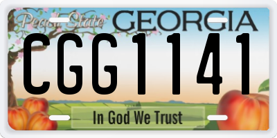 GA license plate CGG1141