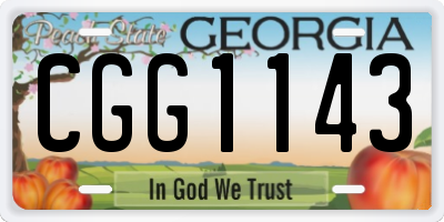 GA license plate CGG1143